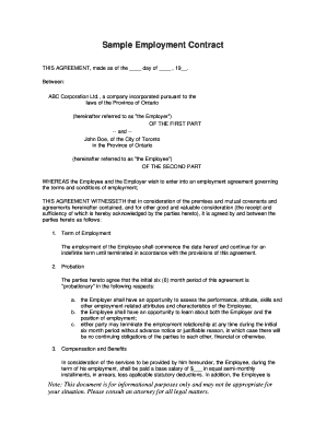 Employment Contract Template