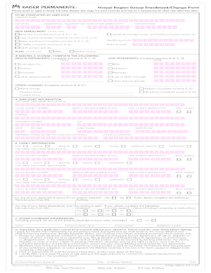 Hawaii Group Enrollment/Change Form