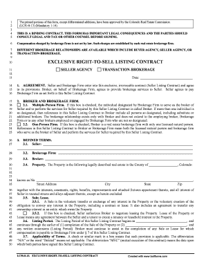 Colorado Exclusive Right-to-Sell Listing Contract