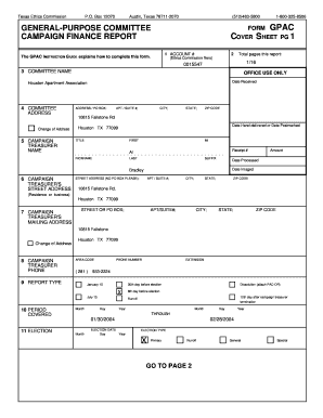Texas Ethics Commission GPAC Form