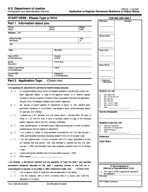 USCIS Form I-485 Application to Register Permanent Residence or Adjust Status