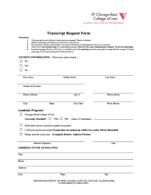 Transcript Request Form