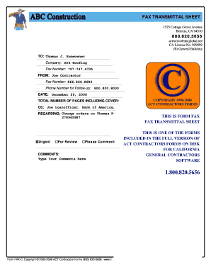 Fax Transmittal Sheet