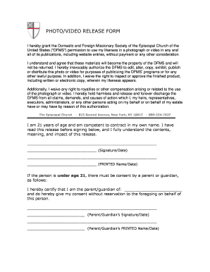 Hipaa photo release form - DFMS Photo/Video Release Form - Episcopal Church