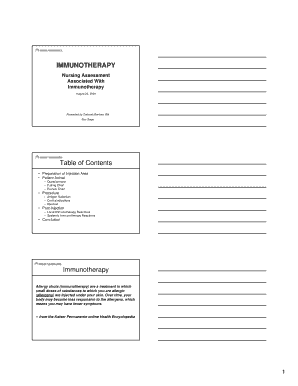 Immunotherapy Nursing Assessment