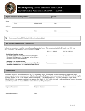 Flexible Spending Account Enrollment Form