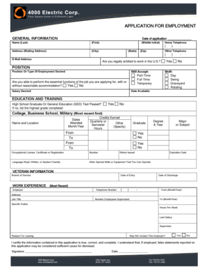 Employment Application Form
