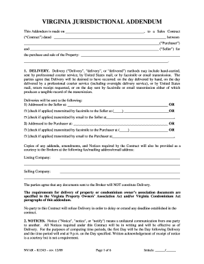 Virginia Sales Contract Addendum