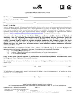 Agricultural Zone Disclosure Notice