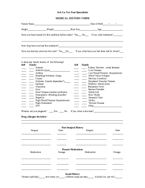 Medical History Form