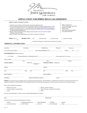 John Marshall Law School Application