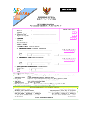 Indonesian Mining Company Survey Form 2006