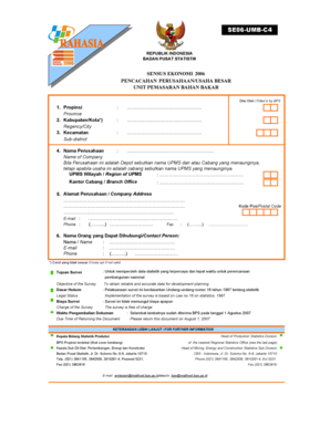 Indonesian Economic Census 2006 Large Business Form