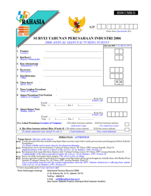 Industrial Manufacturing Survey Form 2006
