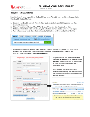Fillable Online EasyBib Citing Websites Fax Email Print - pdfFiller