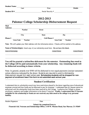 Sample of scholarship award letter - Your scholarship award to attend Palomar College the coming semester or school