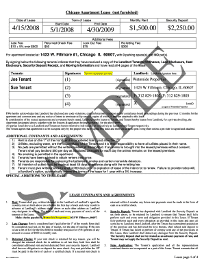 Chicago Apartment Lease Agreement