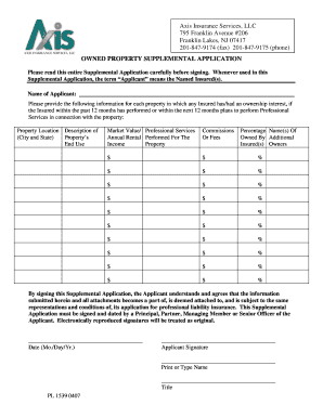 Owned Property Supplemental Application