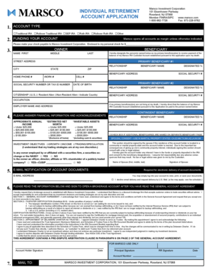 Marsco Investment Corporation IRA Account Application