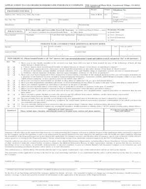 Colorado Bankers Life Insurance Application