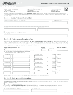 Systematic Redemption Plan Application