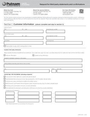 Putnam Third Party Statements and Confirmations Form