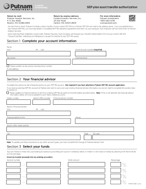 SEP IRA Asset Transfer Authorization Form