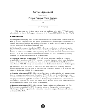 Putnam SIMPLE IRA Service Agreement