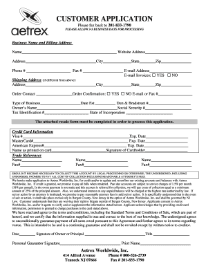 Customer Application Form