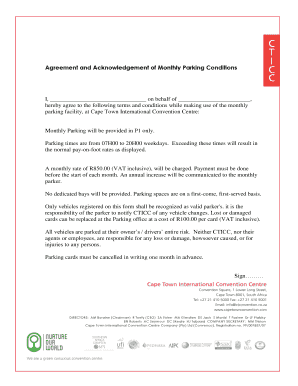 Monthly Parking Agreement