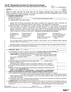 Florida AS IS Residential Contract For Sale And Purchase