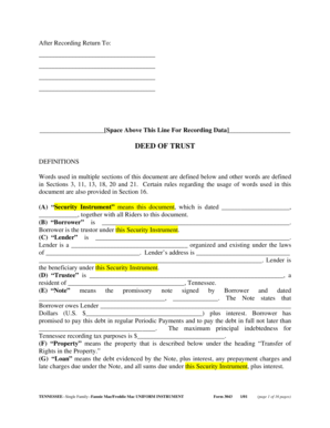 Tennessee Deed of Trust