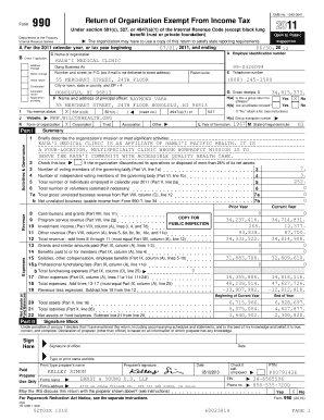 Form 990 Return of Organization Exempt From Income Tax