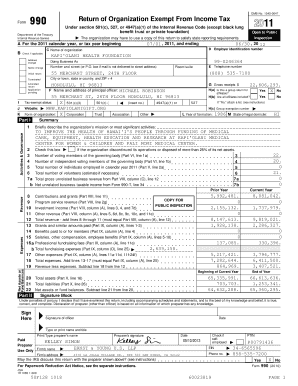 Form 990 Tax Return for Exempt Organizations