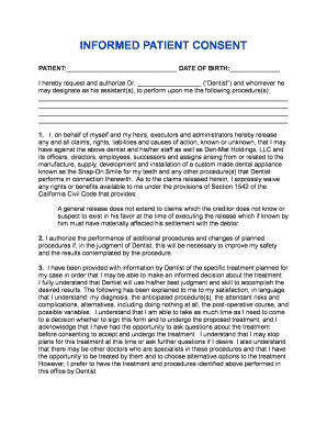 Informed Patient Consent for Snap-On Smile