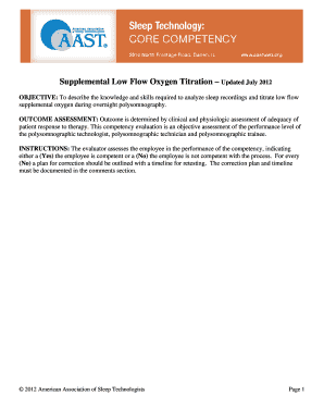 Supplemental Low Flow Oxygen Titration Form