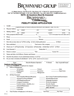 Fidelity Bond Application