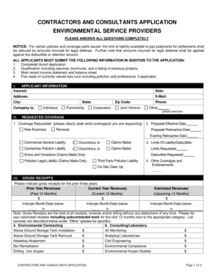 Contractors and Consultants Application