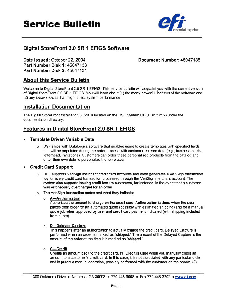 Fillable Online Service Bulletin - EFI.com Fax Email Print - pdfFiller