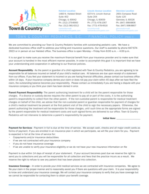 Town & Country Pediatrics Financial Policy