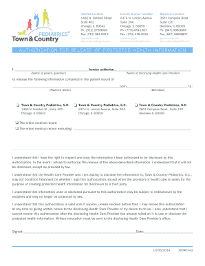 Authorization for Release of Protected Health Information