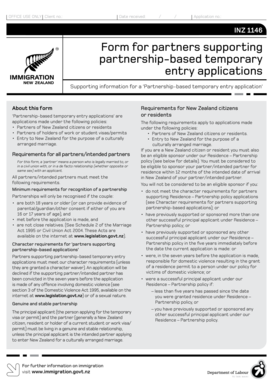 Partnership-Based Temporary Entry Application Form