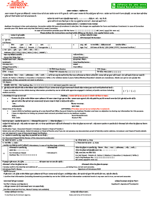 Aadhaar Enrolment Correction Form