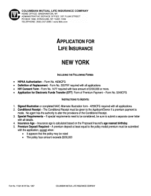 New York Life Insurance Application