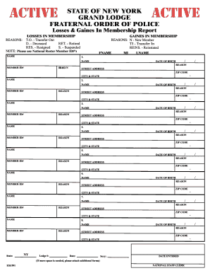 New York Fraternal Order of Police Membership Report
