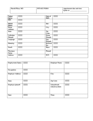 Harold Pikus MD Intake Form