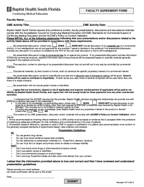 Faculty Agreement Form