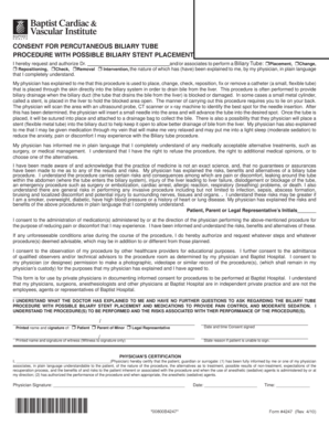 Consent for Percutaneous Biliary Tube Procedure