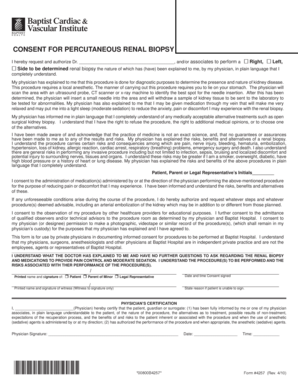 Consent for Percutaneous Renal Biopsy