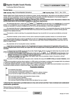Faculty Agreement Form